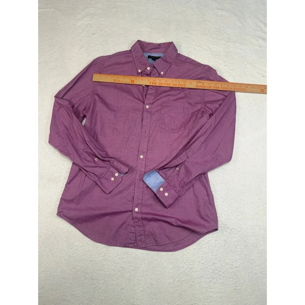 Banana Republic Mens XL Soft Wash Slim Fit Button Down Shirt Purple Long Sleeve